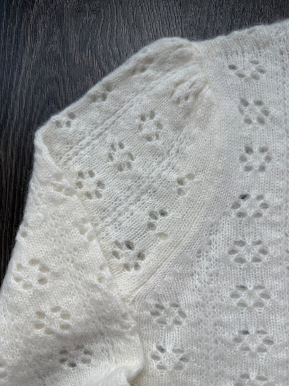 Doen NWOT Emery pointelle cardigan White SAMPLE S - Picture 8 of 14